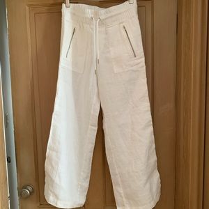 Athleta Cabo White Linen Pants 0P